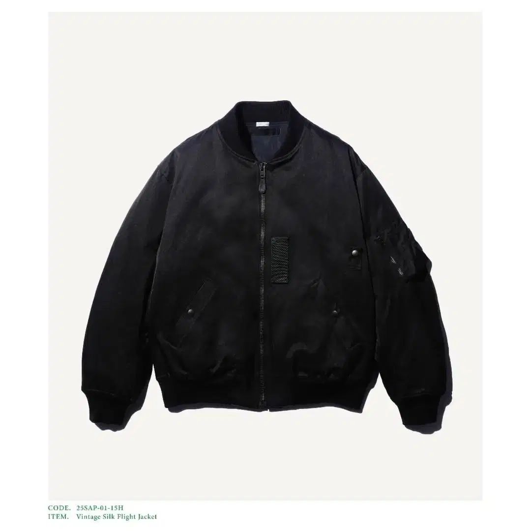 25SS アプレッセ A presse ヴィンテージシルク フライト ジャケット ブラック 1