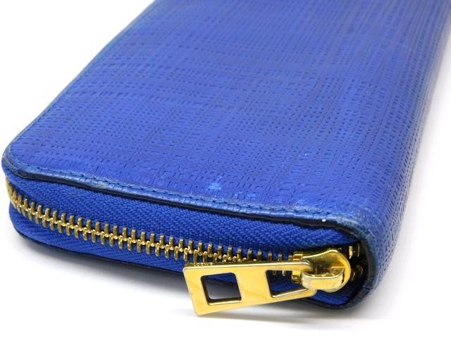 LOEWE ロエベ アナグラム 長財布 ウォレット レザー 青 ブルー系 レディース メンズ 7J