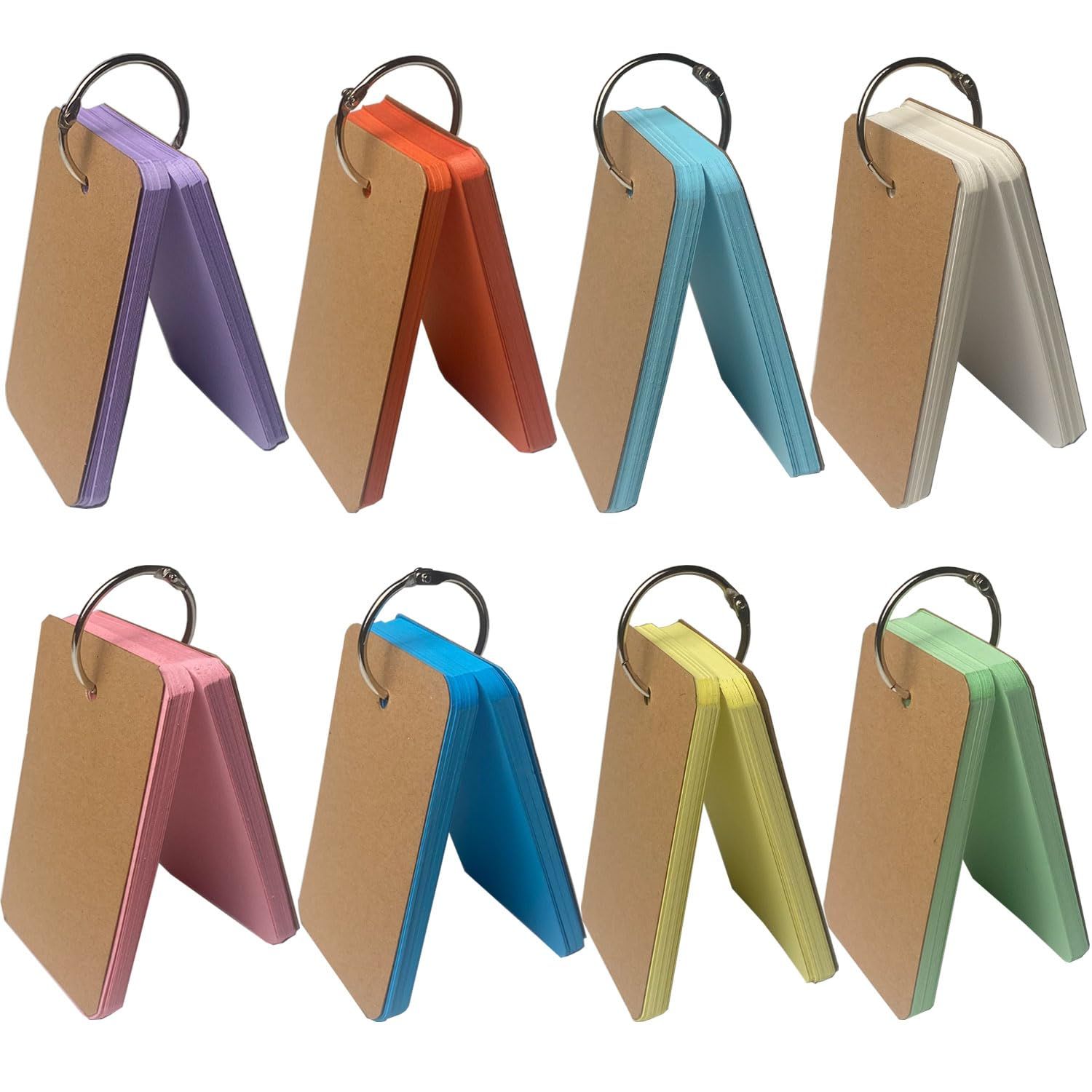 単語帳 ×8冊 単語カード 暗記カード 大きめ 暗記効率アップ カードリングとじ 英語 漢字 試験 検定