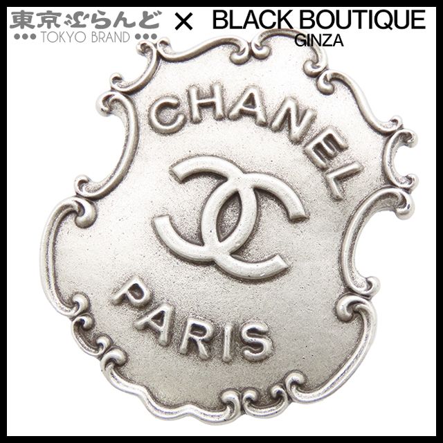 シャネル CHANEL ピンブローチ シルバー メタル エンブレム コスチュームジュエリー A14A ブローチ レディース 001014088