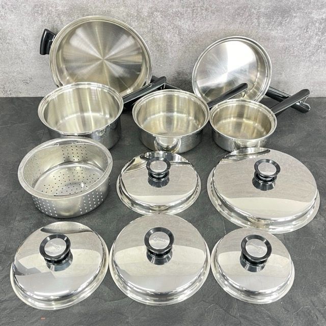 Amway Queen アムウェイクィーン MULTI-PLY-I 18 8 フライパン 片手鍋 5点セット 調理器具 301797