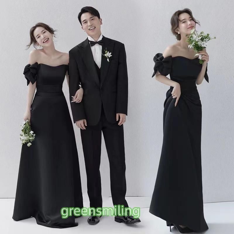 ドレス ロングドレス ブラック ホワイト オフショルダー 白 黒 パーティードレス ウェディングドレス ウエディングドレス 結婚式