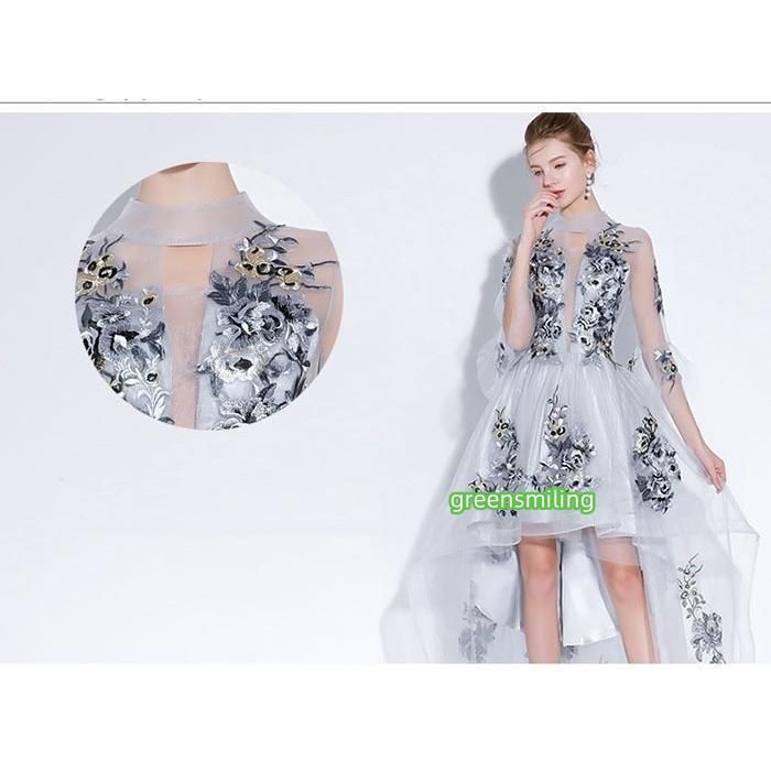 ブライズメイド ドレス フィッシュテール パーティードレス 立ち襟 ベルスレーブ 刺繍 お呼ばれ 二次会 発表会 披露宴 演奏会