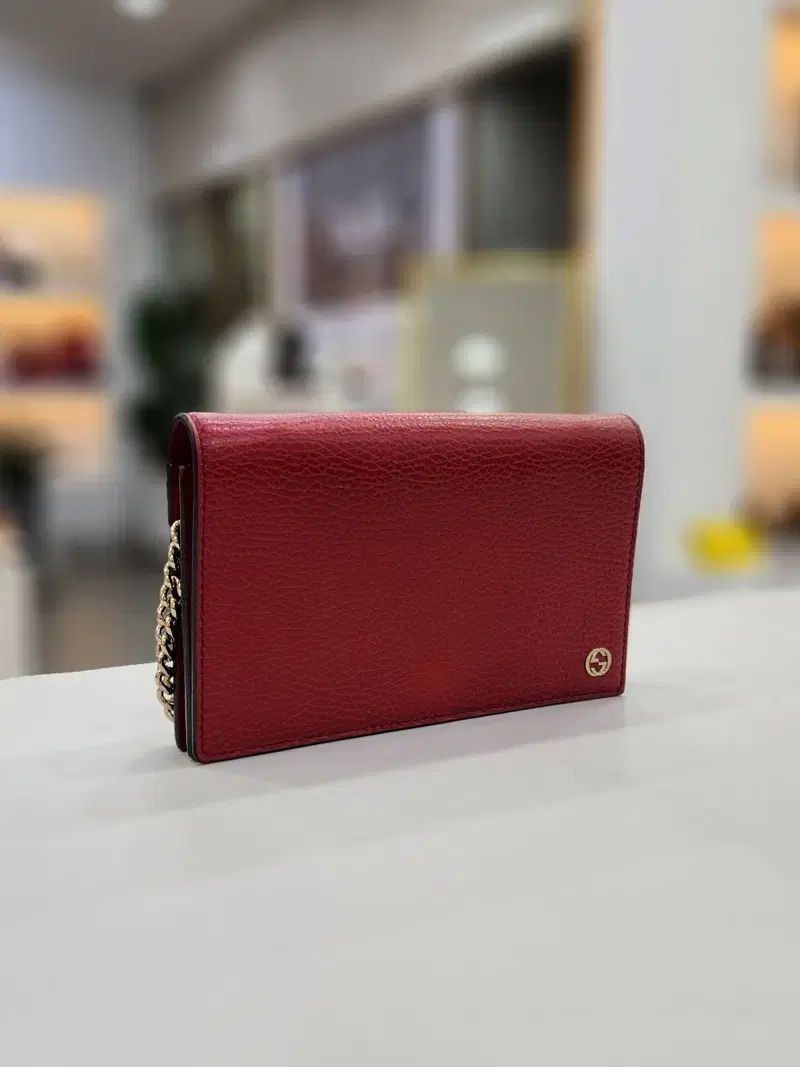 グッチ インターロッキング WOC ミニ チェーン レッド クロスバック 466506