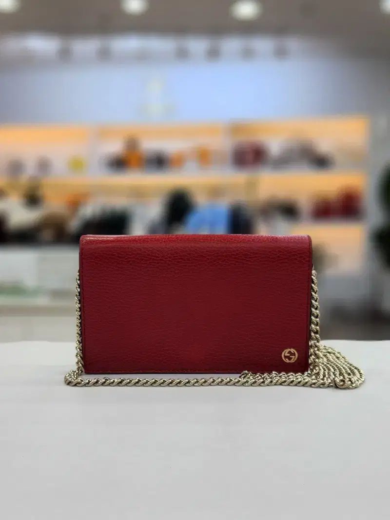 グッチ インターロッキング WOC ミニ チェーン レッド クロスバック 466506