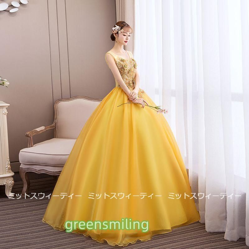 ウエディングドレス ドレス ロング 安い ロングドレス 演奏会 コンサート 二次会 プリンセスライン ステージ衣装