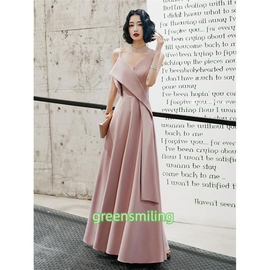 ドレス ファスナー ピンク グリーン ブラック パーティードレス フォーマル ロングドレス 結婚式 二次会 披露宴 発表会 演奏会 MAAHADDERANG_COM