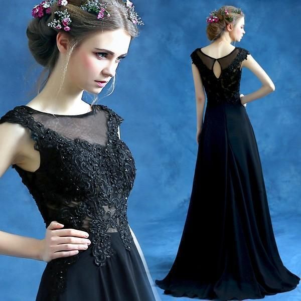 パーティードレス 結婚式 フォーマル イブニングドレス カクテルドレス ロングドレス ドレス 黒 演奏会 ウエディングドレス