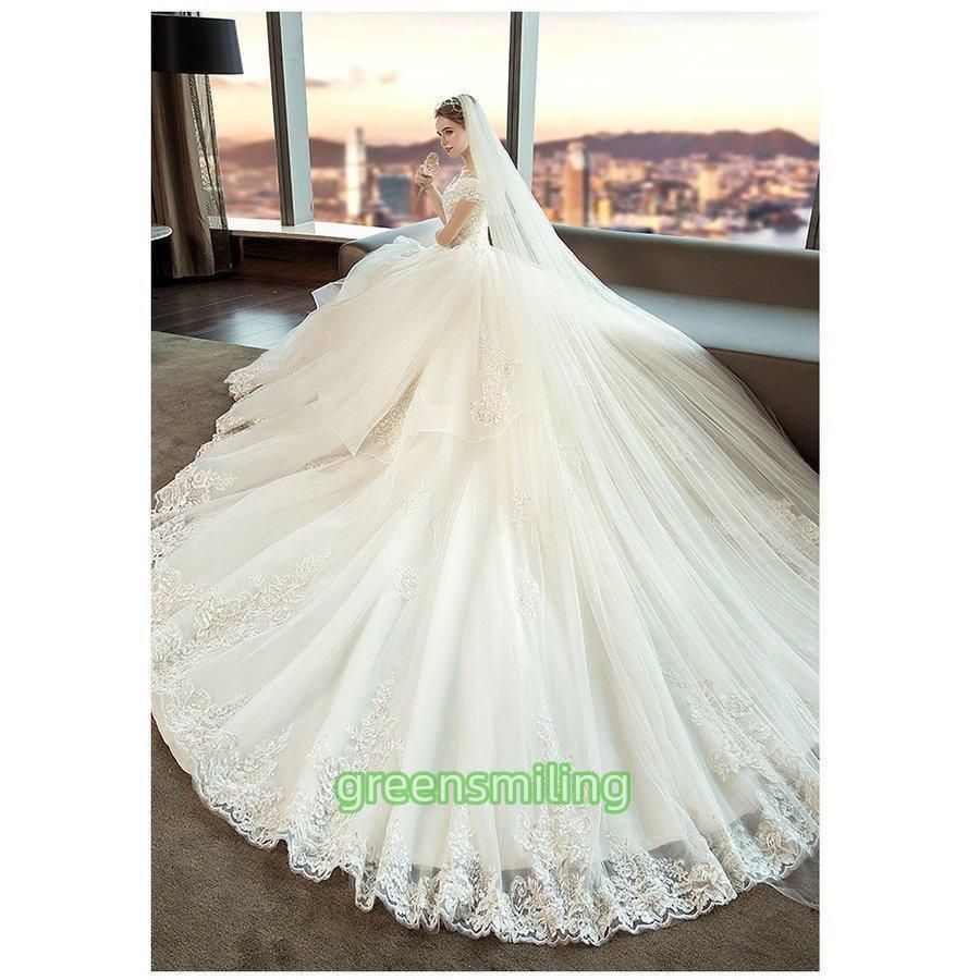 ウェディングドレス 白 袖あり レース 結婚式 花嫁 ロングドレス ブライダル 二次会 パーティードレス 披露宴 プリンセスドレス MAAHADDERANG_COM