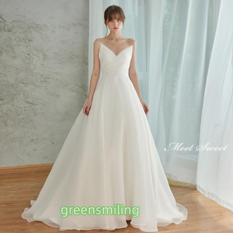 ウェディングドレス ウエディングドレス 二次会 結婚式 前撮り ブライダル ロングドレス 花嫁 スレンダードレス Aラインドレス