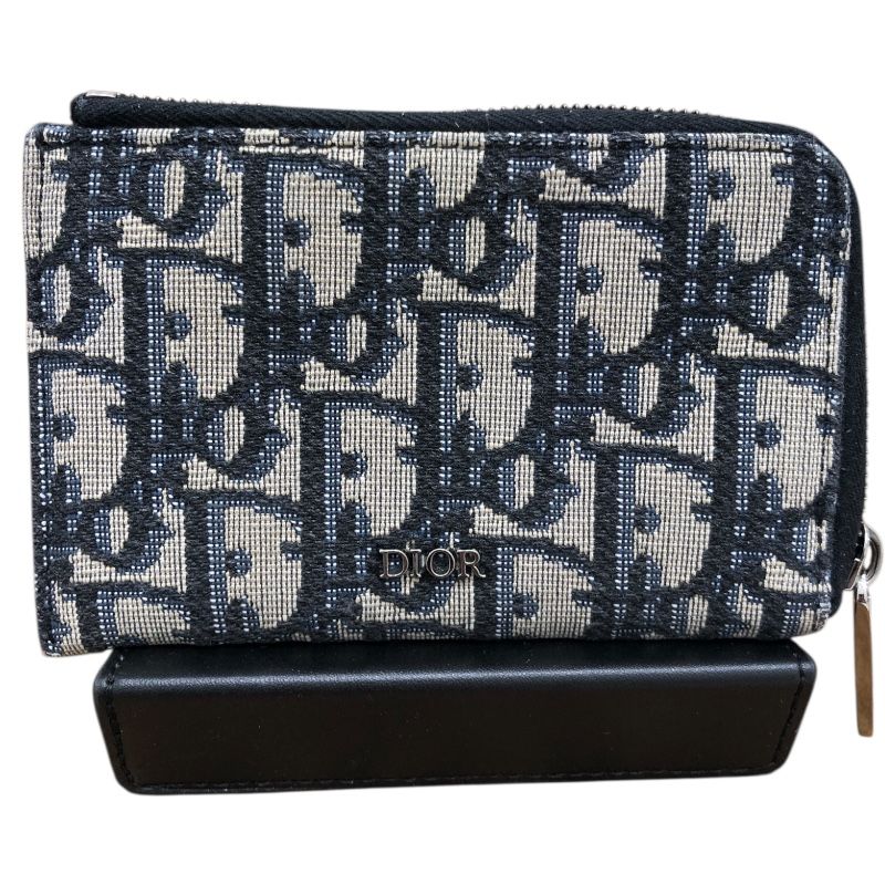 ディオールオム DIOR HOMME オブリーク コインケース ネイビー オブリークジャガード レディース コインケース