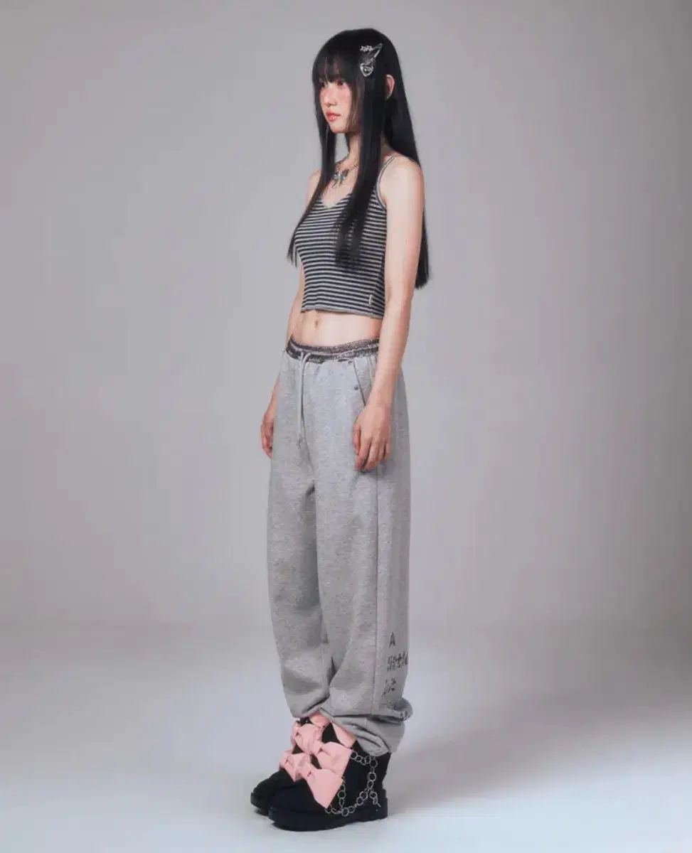 YOUHEETIC ホットフィックススウェットパンツ メランジェグレー