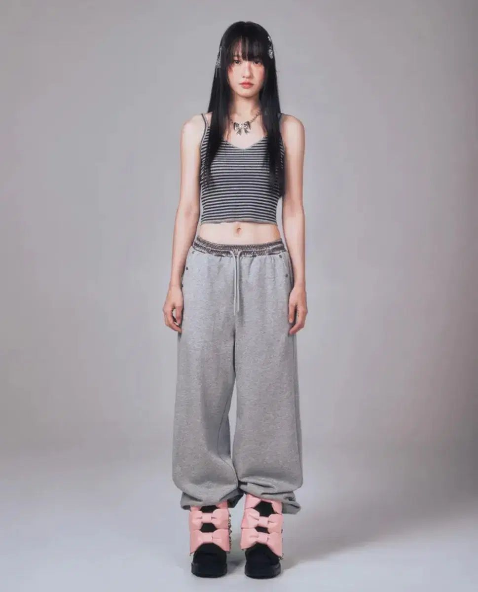 YOUHEETIC ホットフィックススウェットパンツ メランジェグレー