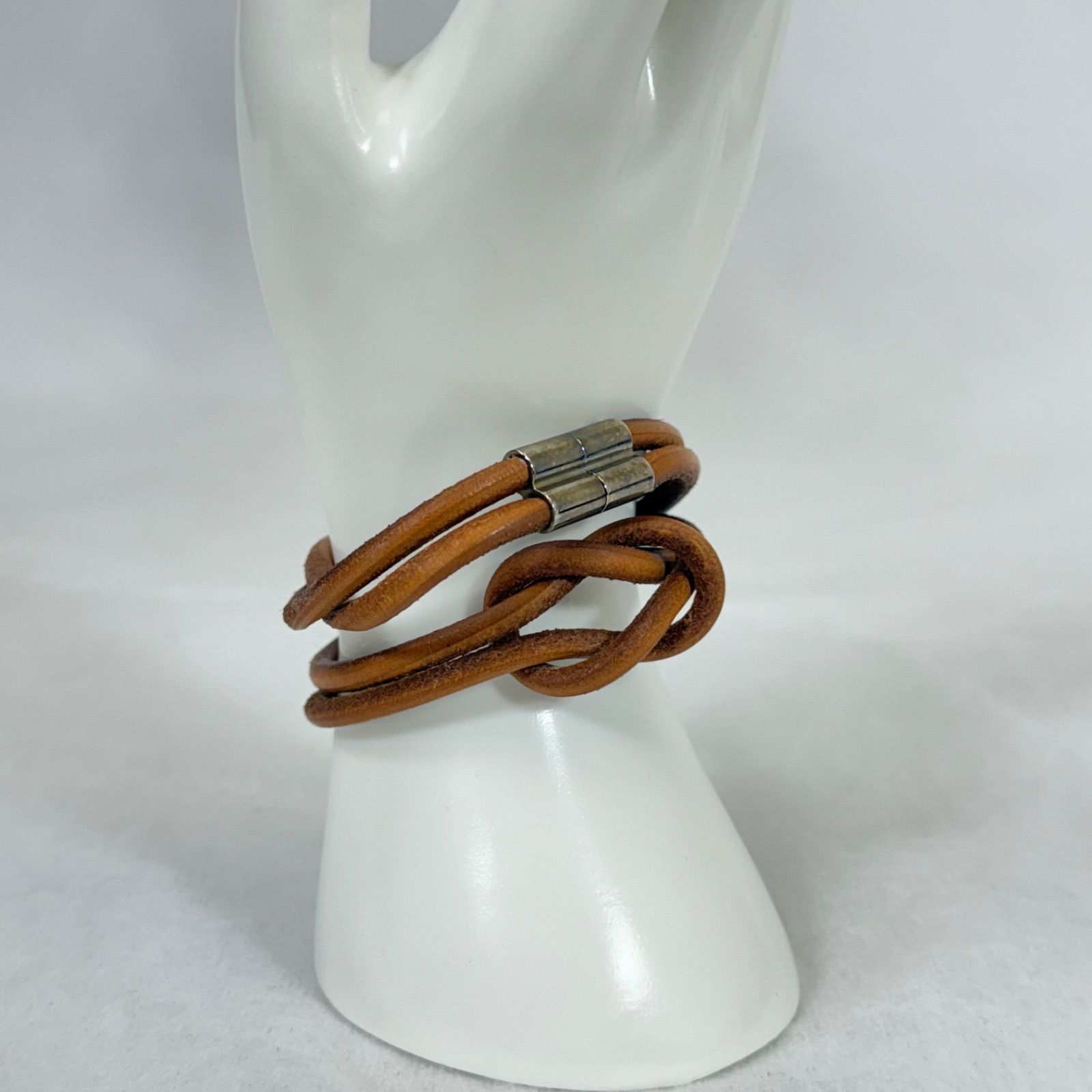HERMES ヘラクリード チョーカー ネックレス 2連ブレスレット レザー 