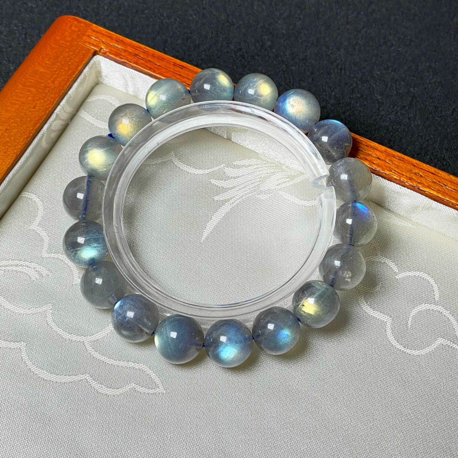 上級 EU製 レインボーラブラドライト ブレスレット パワーストーン 幸運 浄化 プレゼント 11-11.5mm ZB9607