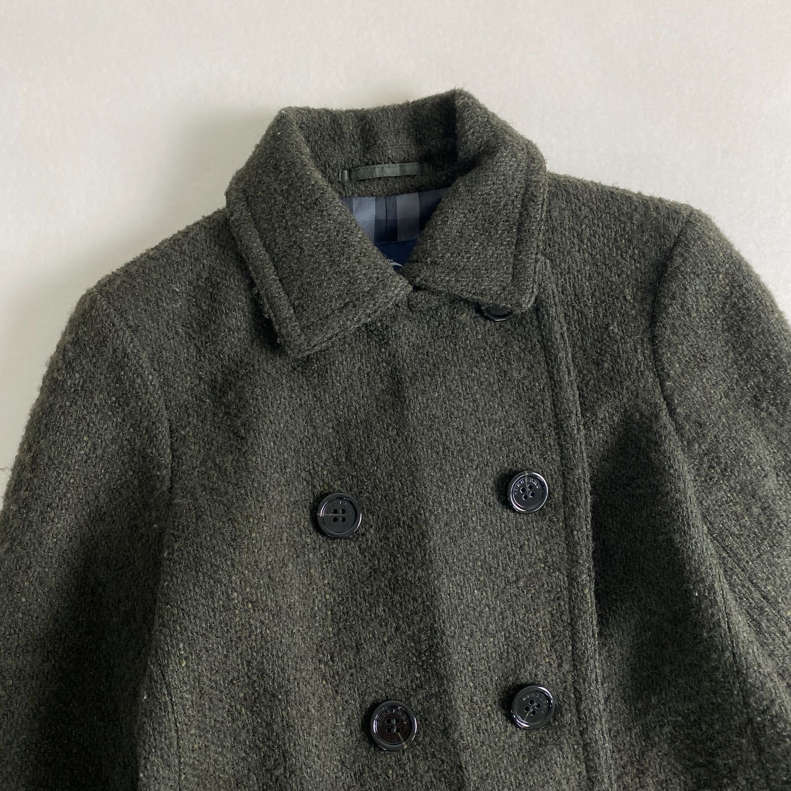 バーバリーロンドン ピーコート ツイード ジップアップ ノバチェック