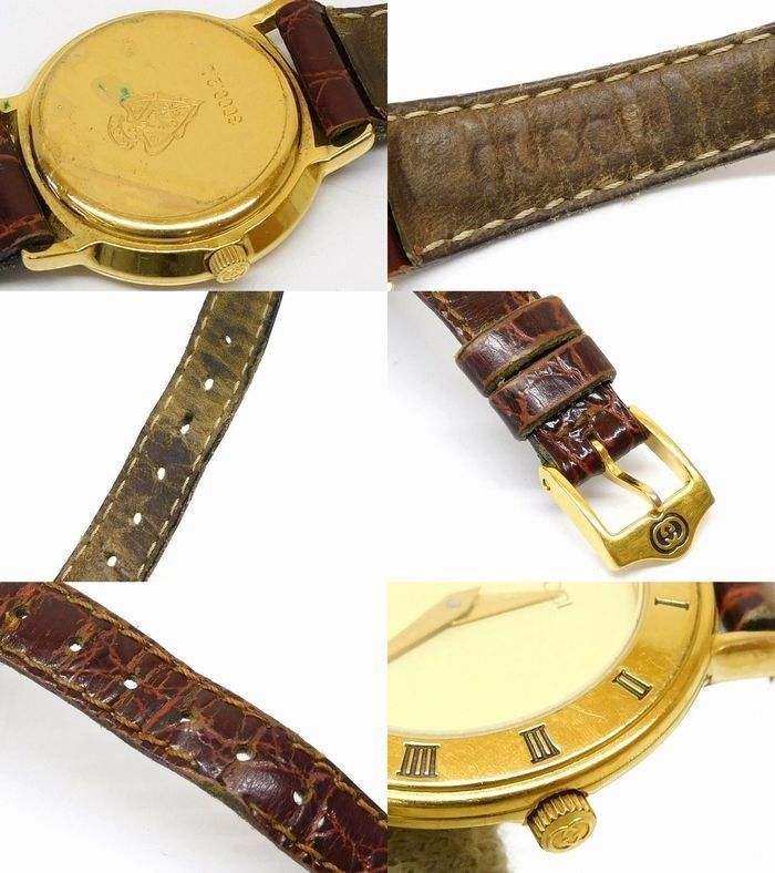 グッチ 3000.2.L □ アンティーク レディース時計 ウォッチ 革ベルト