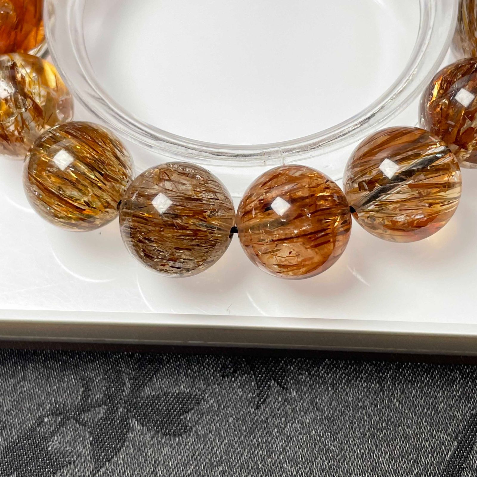 EU製 ゴールドスーパーセブン パワーストーン ブレスレット 天然石 原石 お守り プレゼント 13.7-14.2mm ZB9610 FORTGASGNV_COM_BR