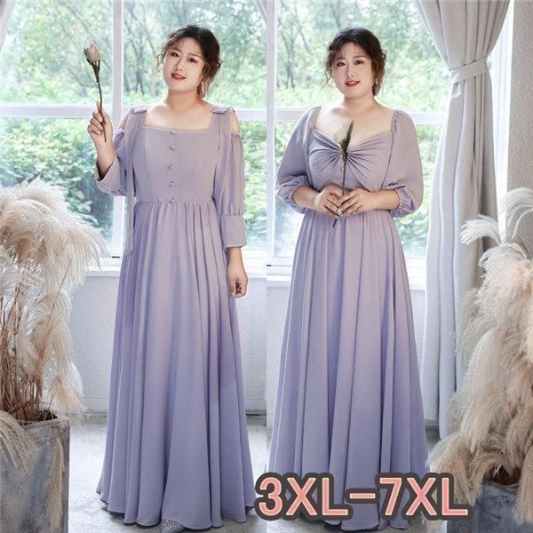 パーティードレス 大きいサイズ ピアノ 発表会 ロングドレス 演奏会 結婚式 ワンピース ドレス オフショルダー ぽわん袖