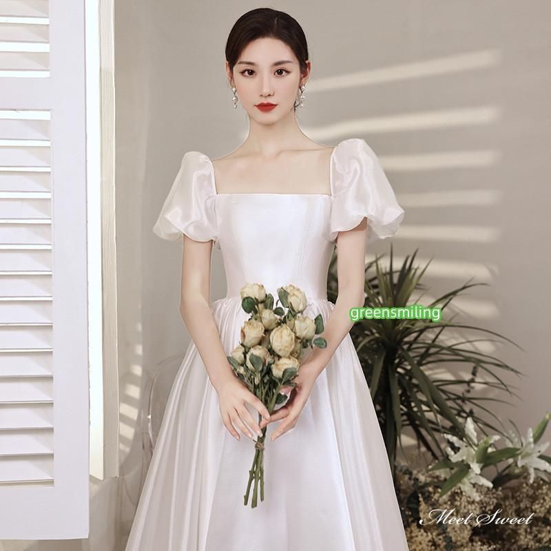 ウエディングドレス サテン