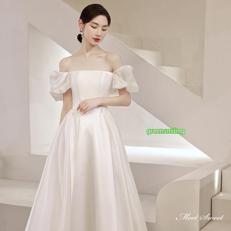 サテン フォーマルドレス