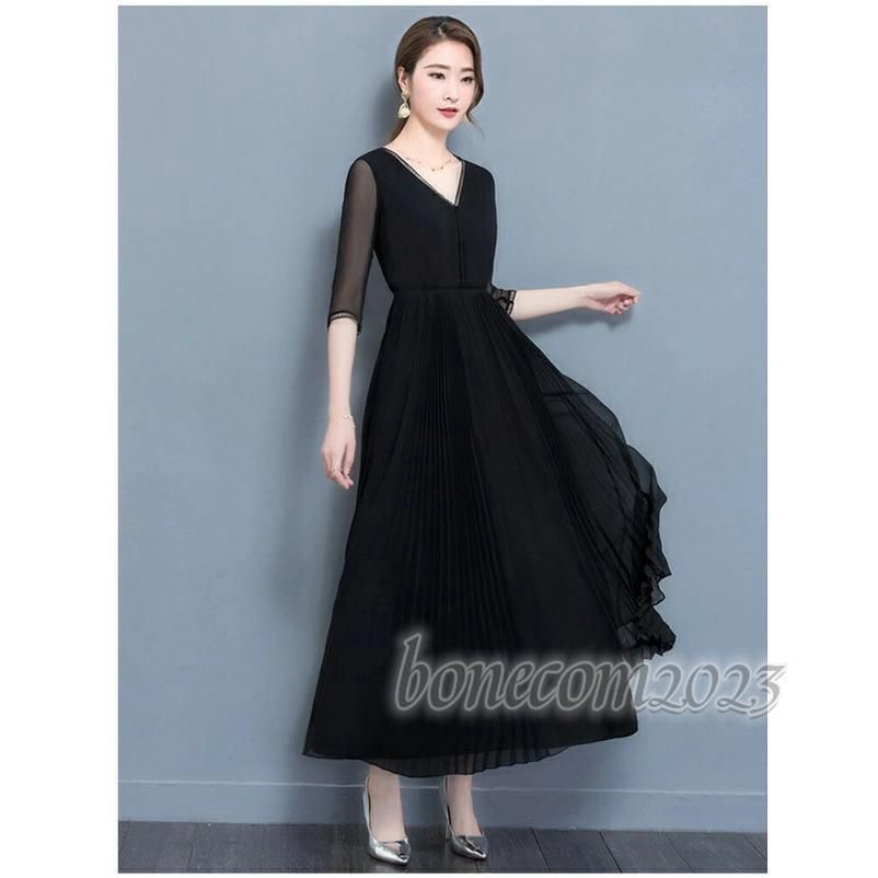 サイズ パーティードレス 大きいサイズ 結婚式 ワンピース ピアノ発表会 ロングドレス 演奏会 コンサート ドレス 大人 黒 コンサート