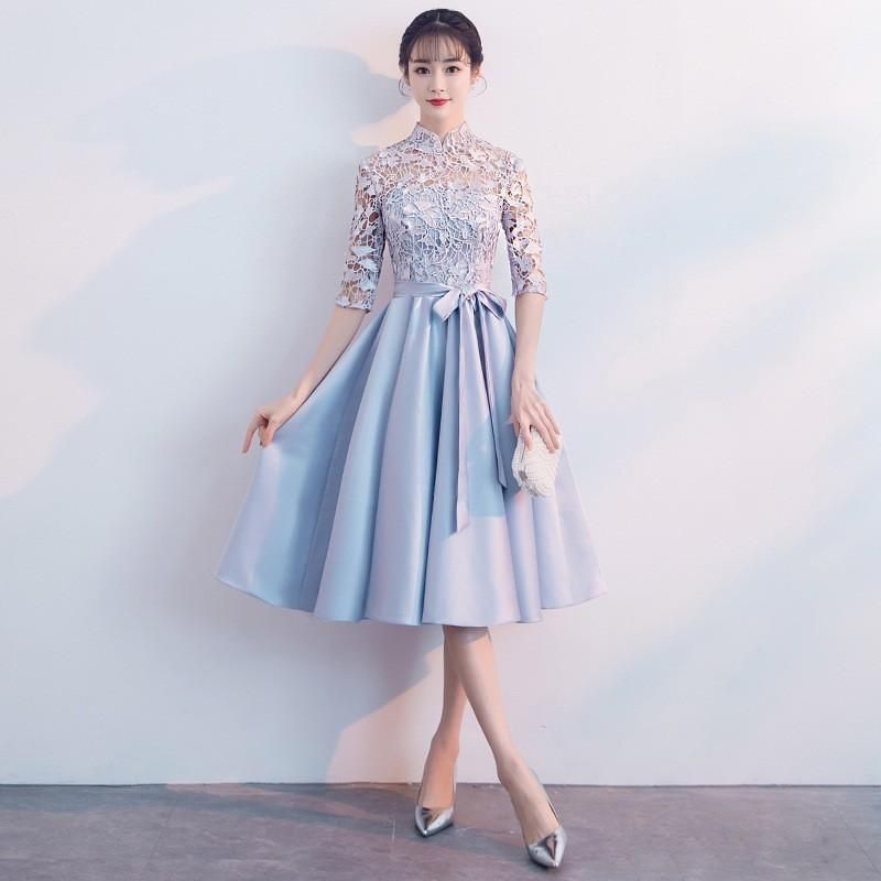 パーティードレス 20代 袖あり 結婚式 ワンピース ドレス aライン レース 大きいサイズ 上品 成人式 お呼ばれ 二次会 発表会 同窓会