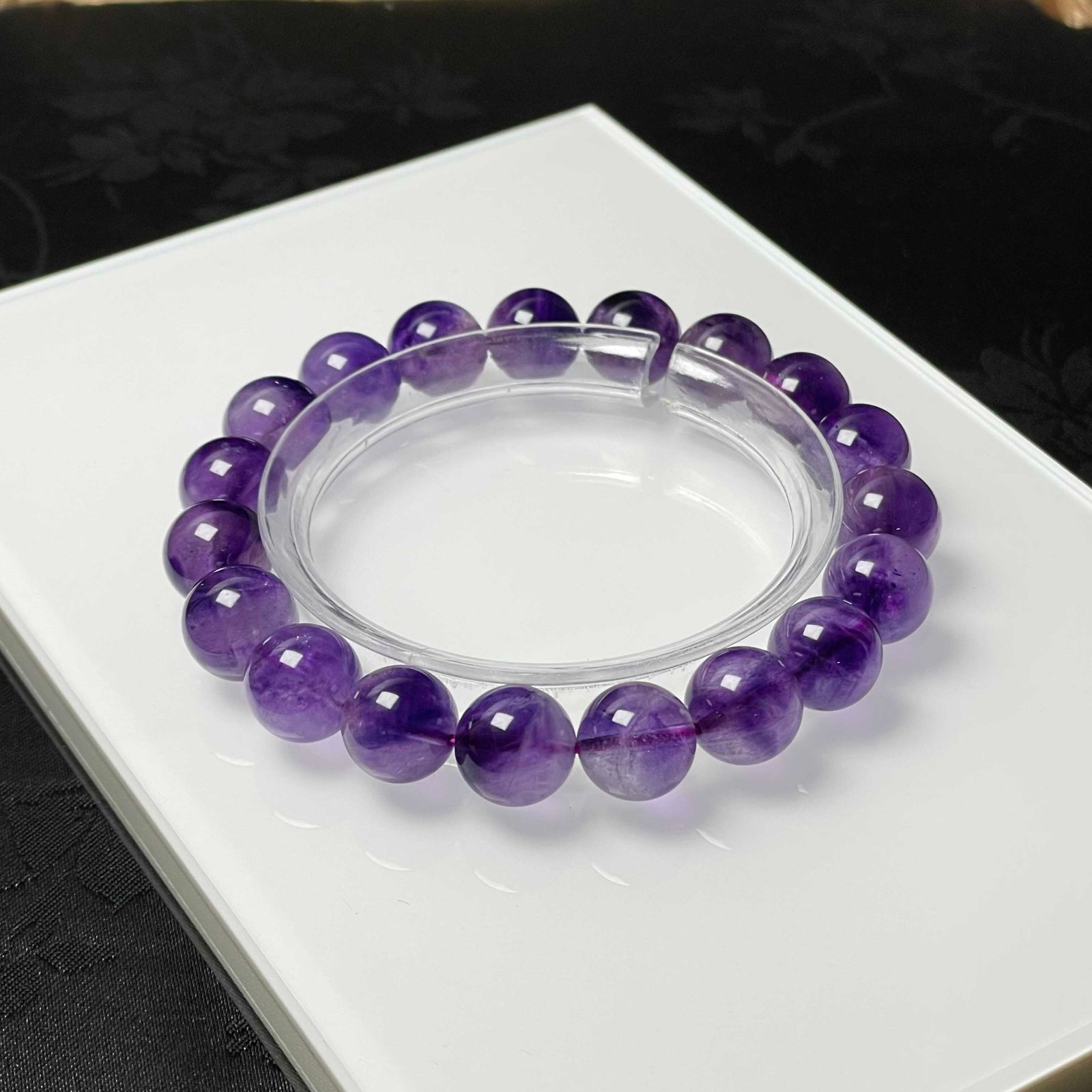 上級 EU製 パープルスーパーセブン パワーストーン ブレスレット 天然石 お守り ギフト プレゼント 10.2-10.7mm ZB9612