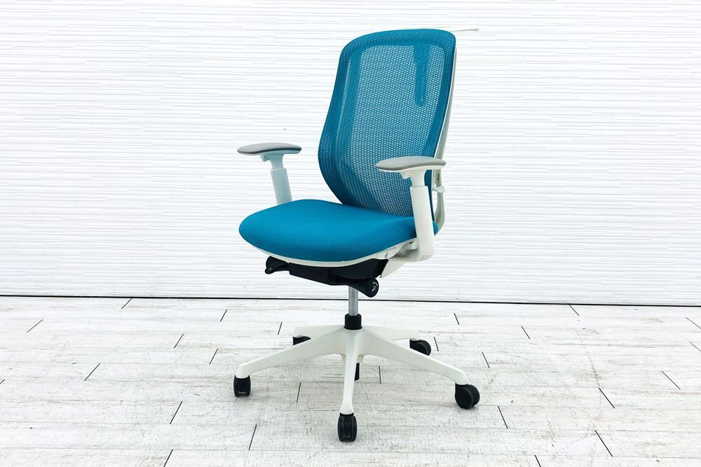 オカムラ シルフィーチェア 2016年製 ハイバック 可動肘 Sylphy クッション オフィス家具 ブルーグリーン A000003345 MARWIL-DEMENAGEMENTS_CH