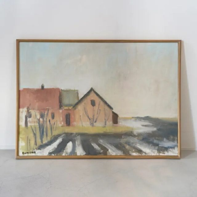 GUSTAV RUDBERG グスタフ ルードバーグ Studio View Hven Oil painting 油絵 北欧 スウェーデン ミッドセンチュリー MDC