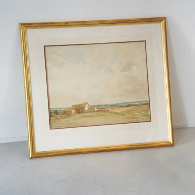 CHARLES E.W. PANNELL チャールズ E.W. パンネル Clouds in a Landscape Watercolour 水彩画 英国 イギリス ミッドセンチュリー