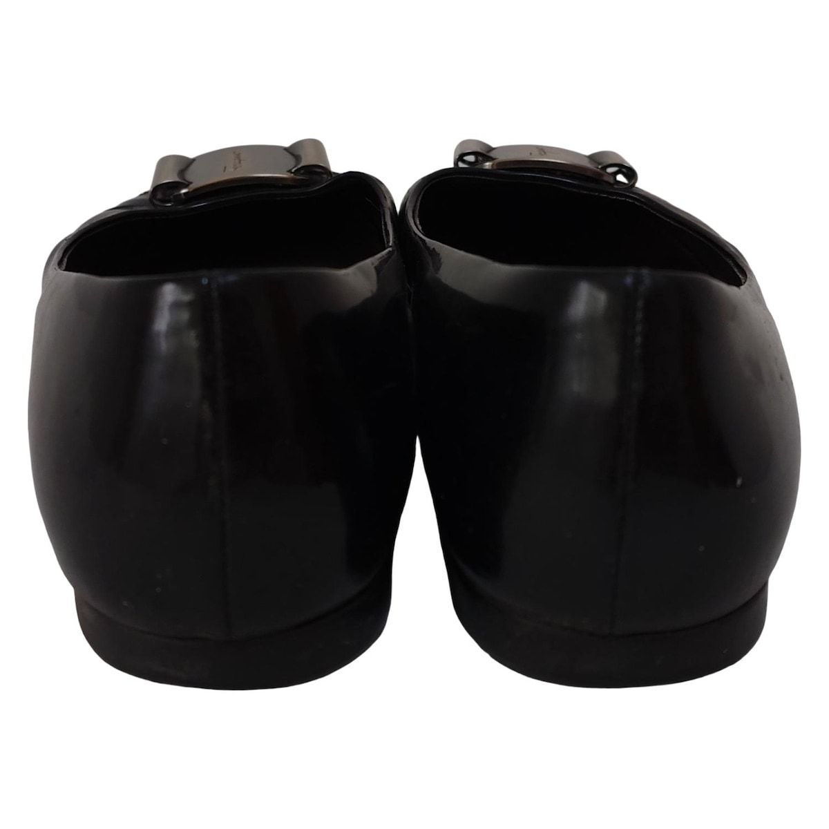 Salvatore Ferragamo ブラック フラットシューズ FERRAGAMO ブラック フラットシューズ リボン付き