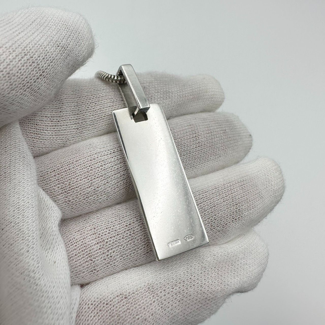 返品OK】GUCCI グッチ SV925 シルバー ロゴ プレート ネックレス