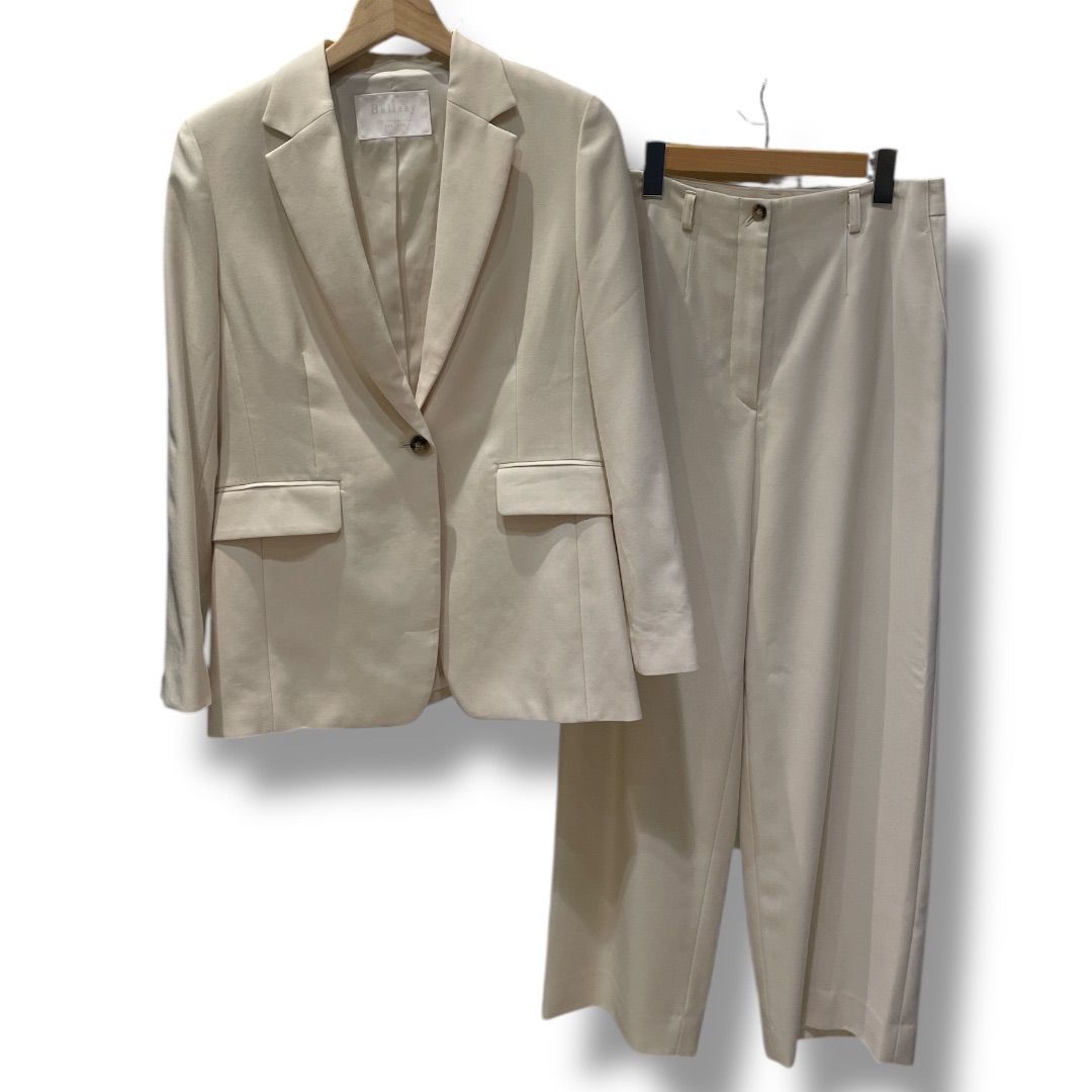 Ballsey ボールジィ ハイツイストビエラ1Bテーラードジャケットパンツセットアップ スーツ 製 エレガント ライトベージュ サイズ36 サイズ34 レディース 秋 ゴーゴー古着セントラルパーク名古屋店NO.1410