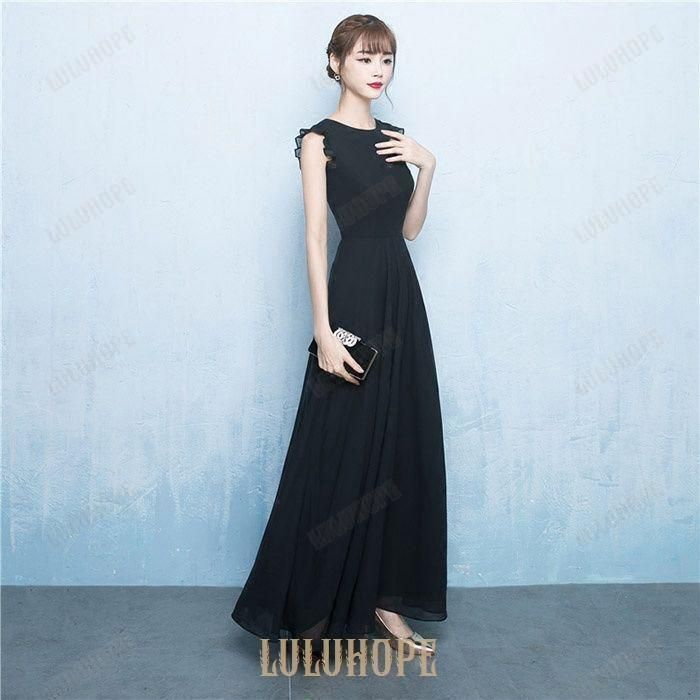 ロングドレス 演奏会 黒 ワンピース 結婚式 演奏会 ピアノ発表会 大人 パーティードレス お呼ばれ 他と被らない ロングドレス 母親