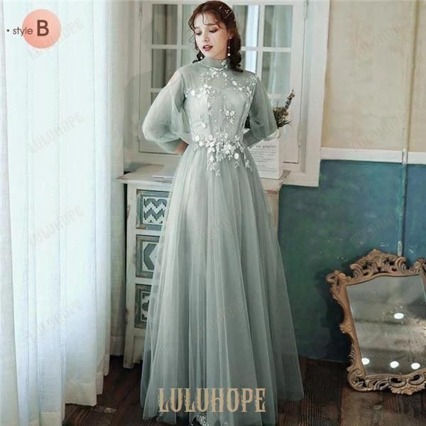 ロングドレス 袖あり