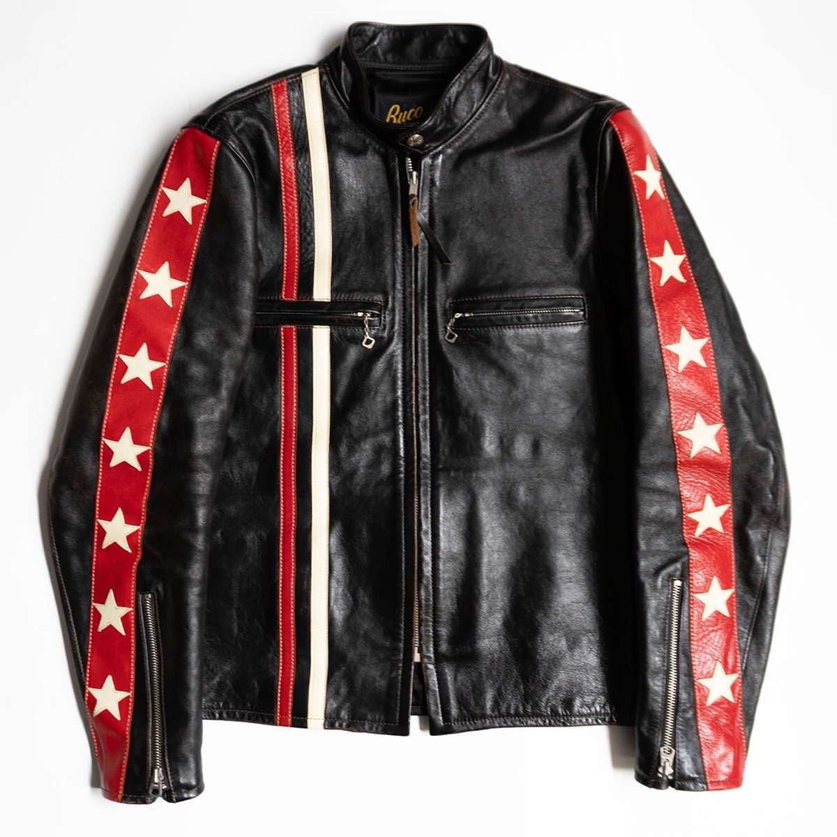 THE REAL McCOY S BUCO CYCLE PSYCHO J-100 RIDERS JACKET 38 ホースハイド レザー ライダースジャケット ブラック マッコイ 25101240