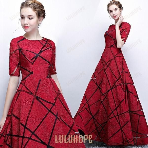 ロングドレス 演奏会 袖付き ロングドレス 母親 結婚式ワンピース ドレス 大人 ピアノ 発表会 ワインレッド 発表会 ドレス