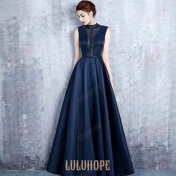 パーティードレス ロング丈 演奏会 ハイネック 透け感 半袖 ドレス 大人 ピアノ 発表会 成人式 同窓会 Aライン ステージドレス