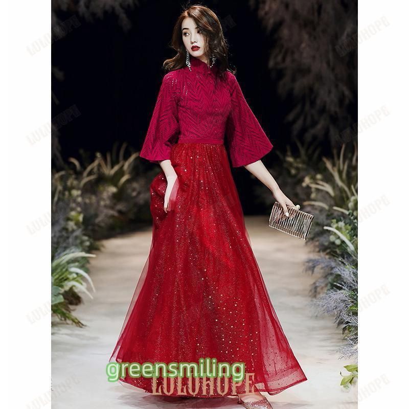 ロングドレス ピアノ 発表会 ドレス 大人 ロングドレス ハイネック ロングドレス パーティードレス 結婚式 演奏会 二次会 花嫁 MAAHADDERANG_COM