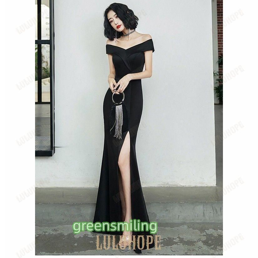 ロングドレス 演奏会 オフショルダー マーメイドライン ドレス 大人 ピアノ 発表会 結婚式 パーティードレス キャバドレス スリット入り
