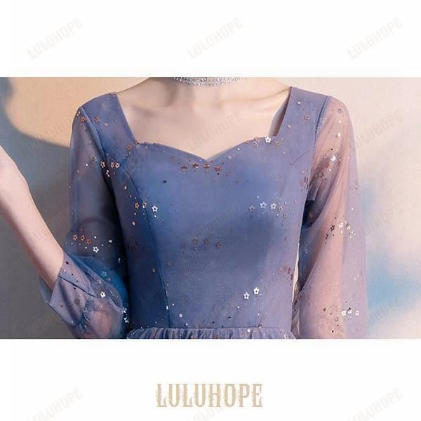 SS-4L 5L ドレス 大人 ピアノ発表会 ドレス 演奏会 結婚式 パーティードレス ロングドレス 袖あり お呼ばれ 20代 30代