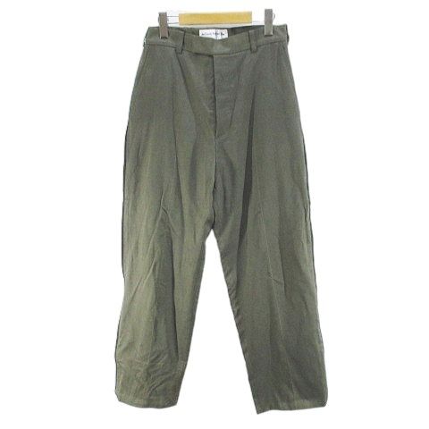 ジョーケイスリーヘイフォード Joe. Casely-Hayford ロングパンツ ボタンフライ 30 緑系 グリーン 毛 ウール 無地