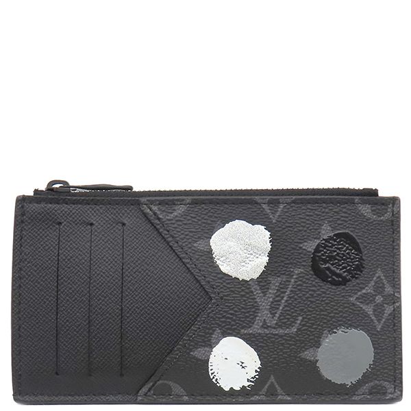 ルイヴィトン LOUIS VUITTON コインケース LV×YK コインカード ホルダー レザー モノグラムエクリプス ブラック×グレー マットブラック金具 黒 フラグメントケース 水玉 ドット 草間彌生 M 81930 RFID 保存袋