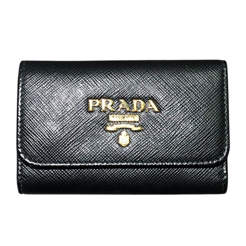 プラダ PRADA 4連キーケース ブラック ゴールド金具 サフィアーノレザー メンズ キーケース