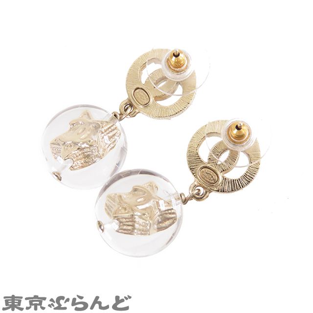 シャネル CHANEL スウィングピアス ゴールド メタル ラインストーン ココマーク スター ボール A19K GP レディース 001013986