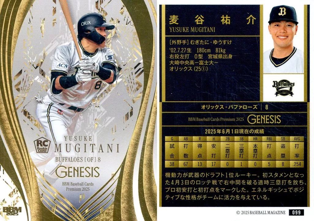 中古】BBM 099[レギュラーカード]：麦谷祐介 - メルカリ