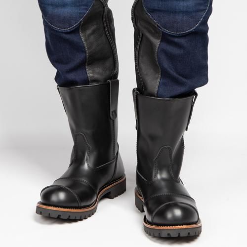  HS-B 16 シフトガード付レザープルオンブーツ ブラック ブーツ シューズカバー 雨具