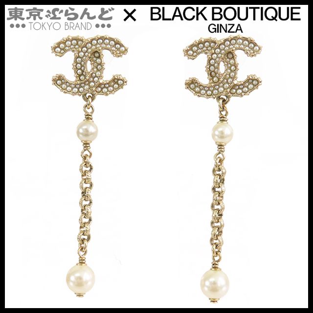 シャネル CHANEL スイングピアス ゴールド メタル フェイクパール ココマーク B20C GP レディース 001014093