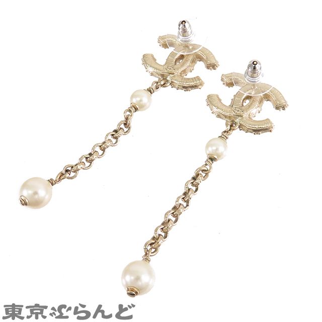 シャネル CHANEL スイングピアス ゴールド メタル フェイクパール ココマーク B20C GP レディース 001014093